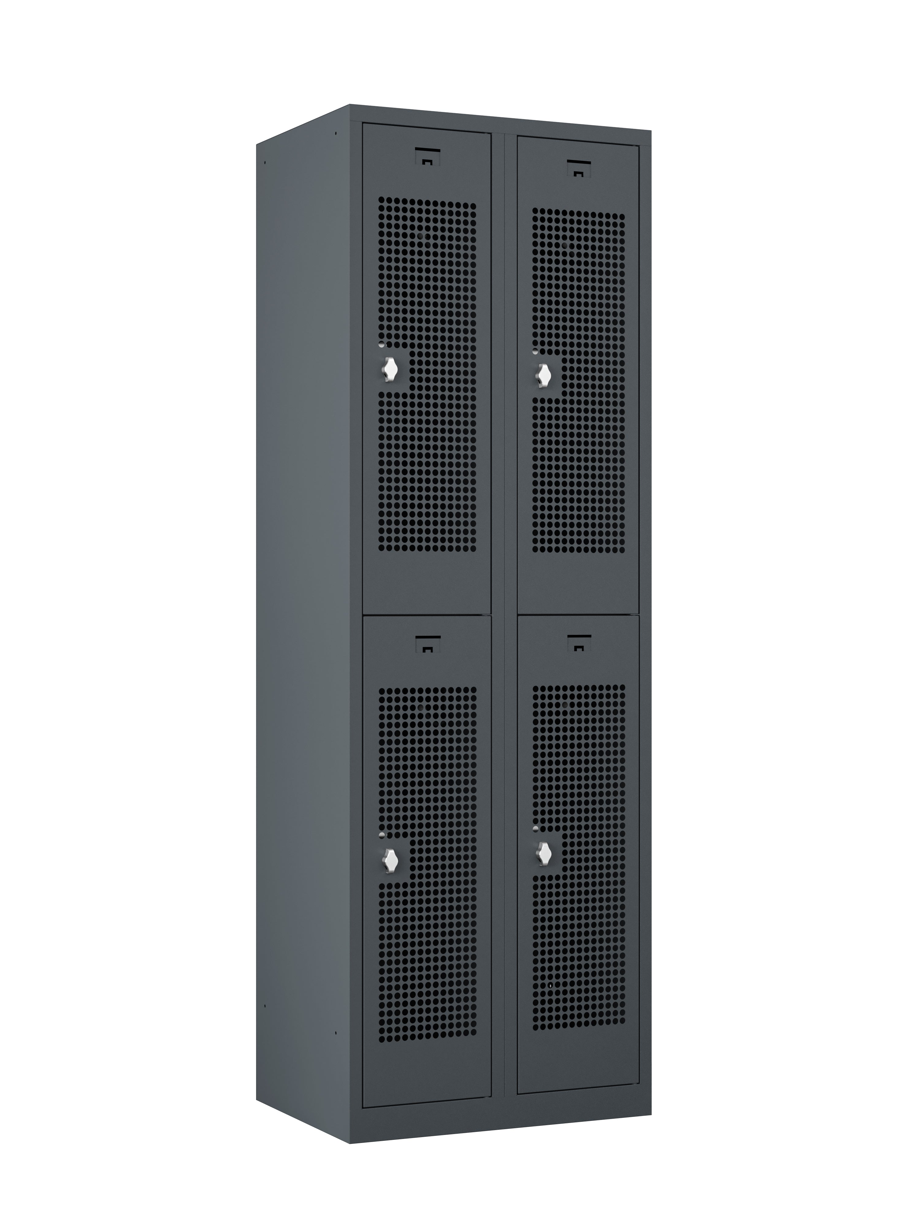 KTS 2-Tier Door Mesh Locker, 72'' Height, Ventilated Steel Locker