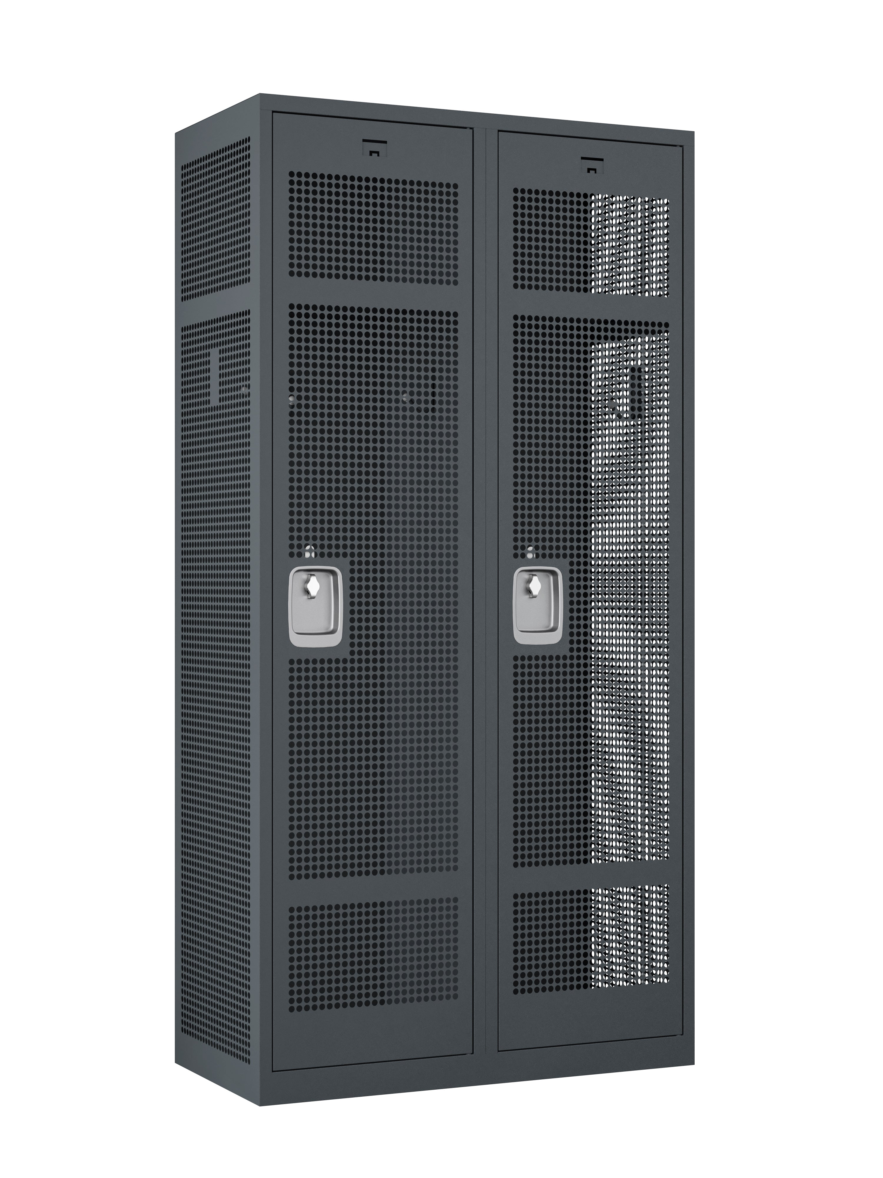 1-Tier KTS Door & 2 Sides Mesh Locker, Heavy-Duty Ventilated Storage, 72'' Height