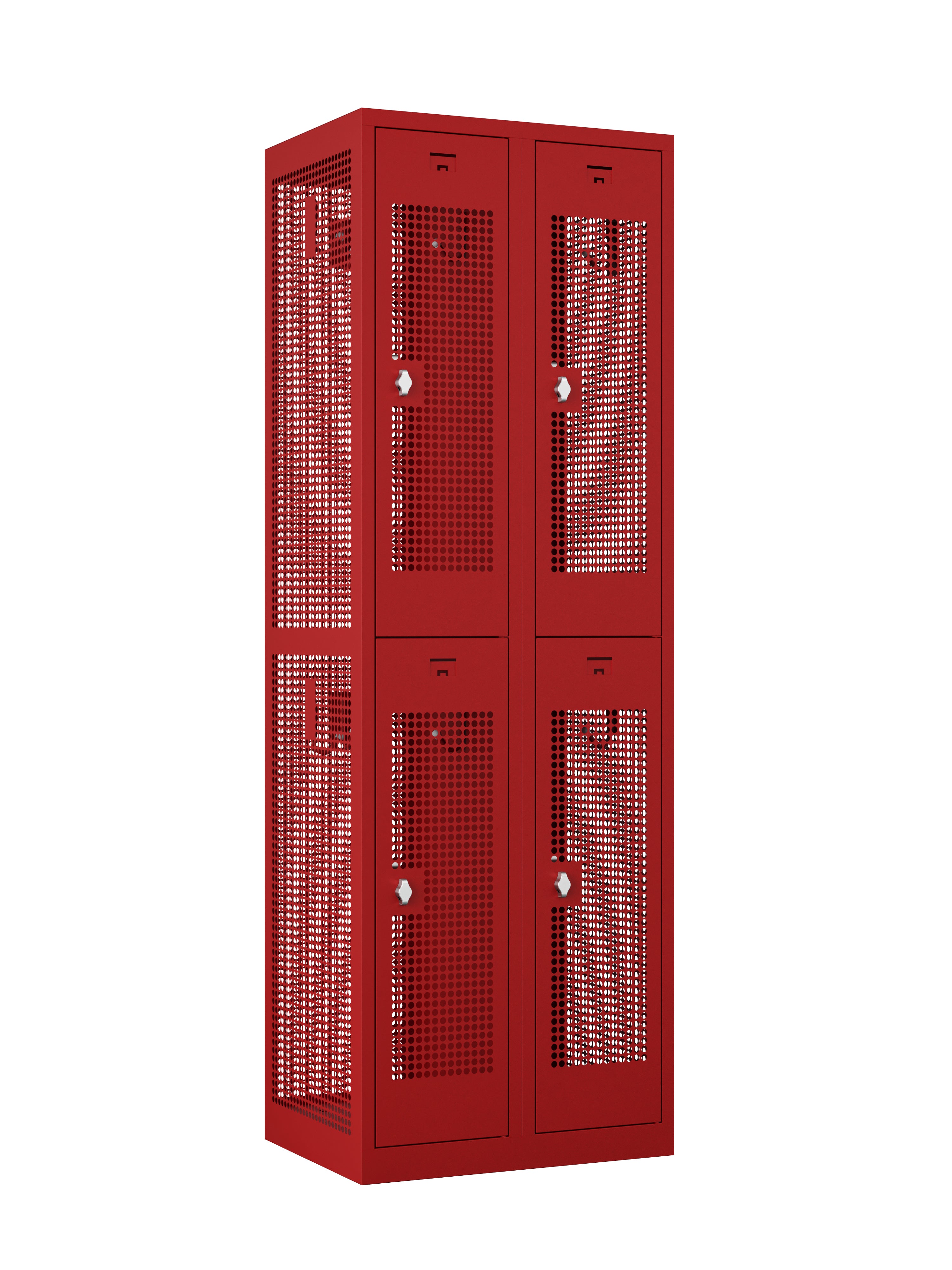 KTS 2-Tier Full Mesh Locker Cabinet, Maximum Airflow Steel Storage, 72'' Height