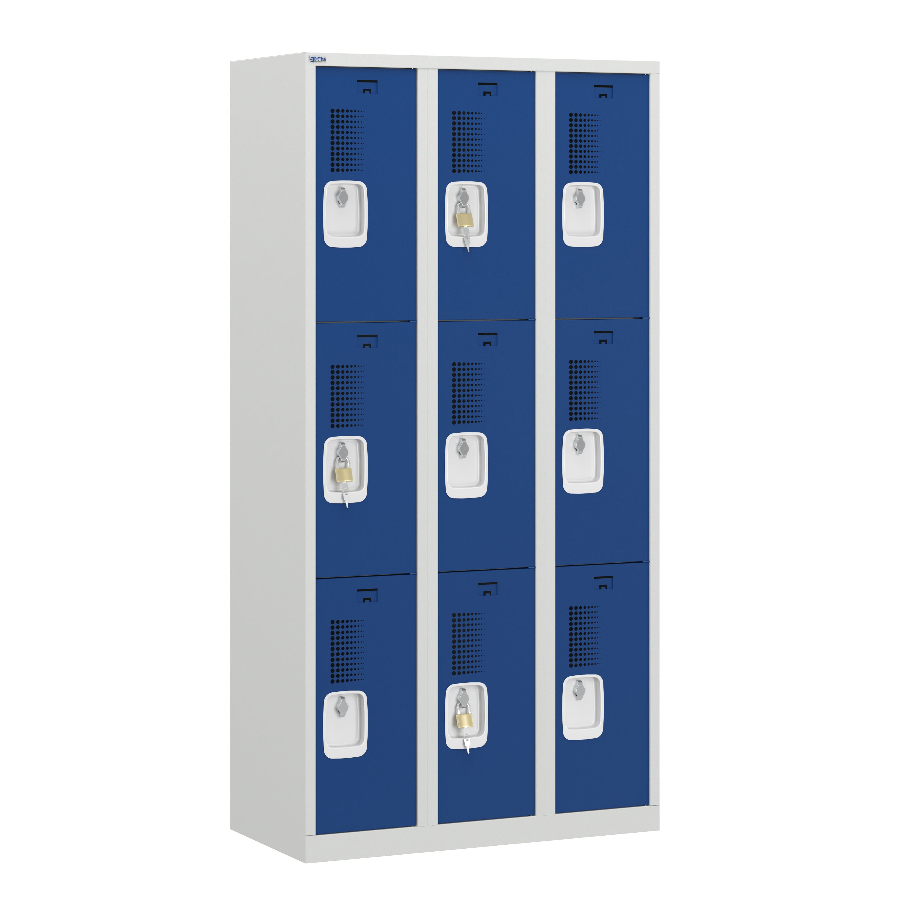 NH Series 3-Tier Premium Steel Locker with Front Vents, Heavy Duty