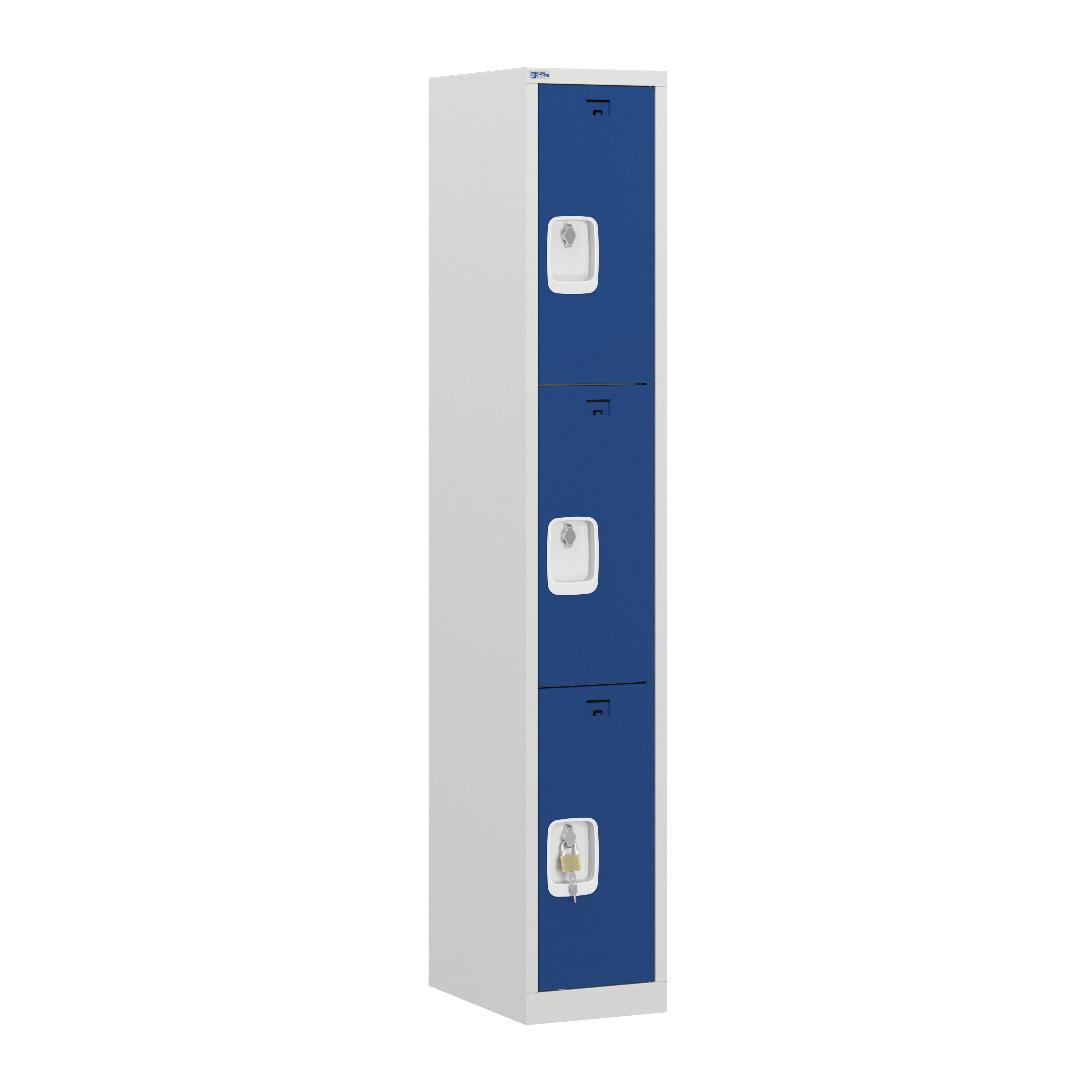 PH Series Premium Steel 3-Tier Lockers, Rear Ventilated, Name Plate Holder