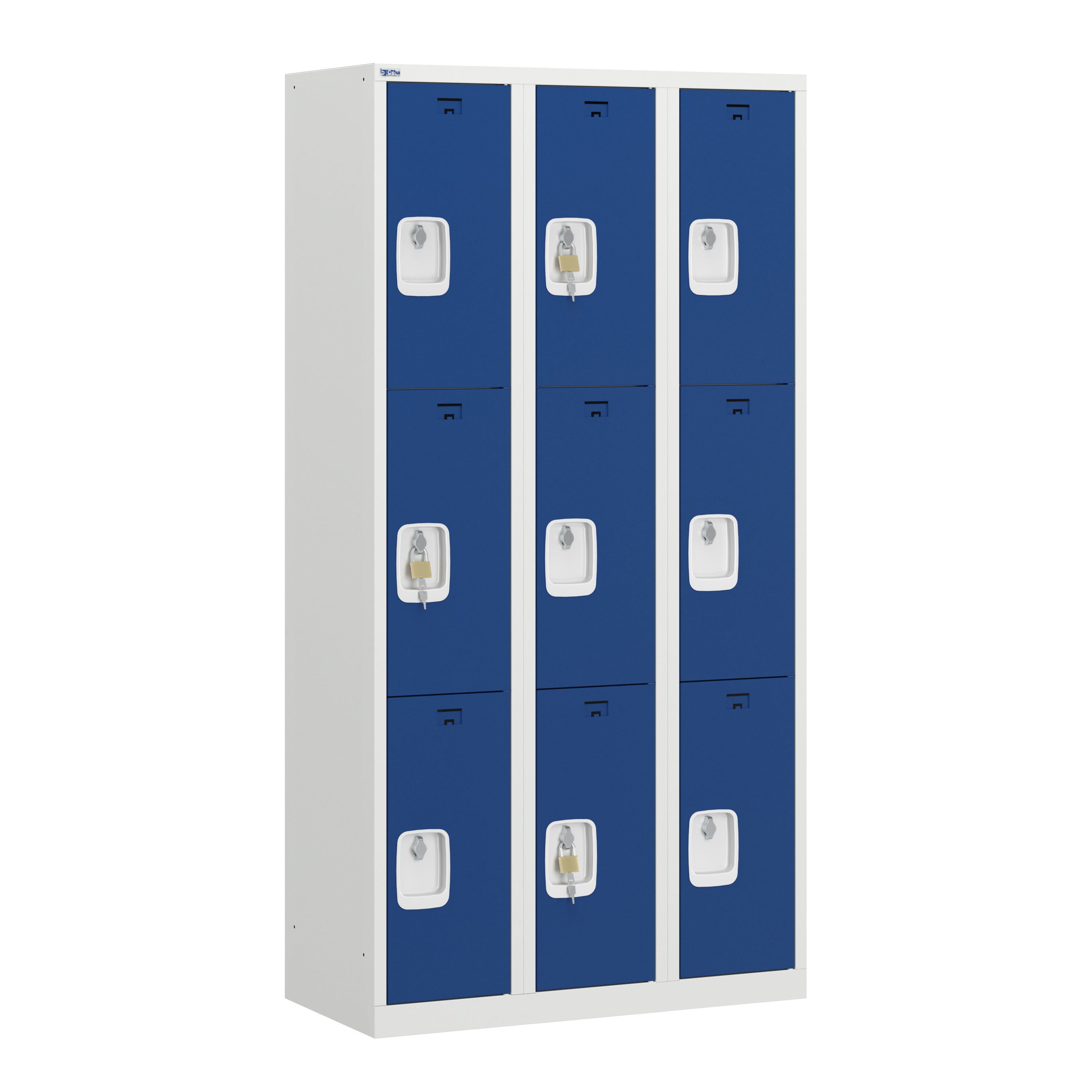 PH Series Premium Steel 3-Tier Lockers, Rear Ventilated, Name Plate Holder