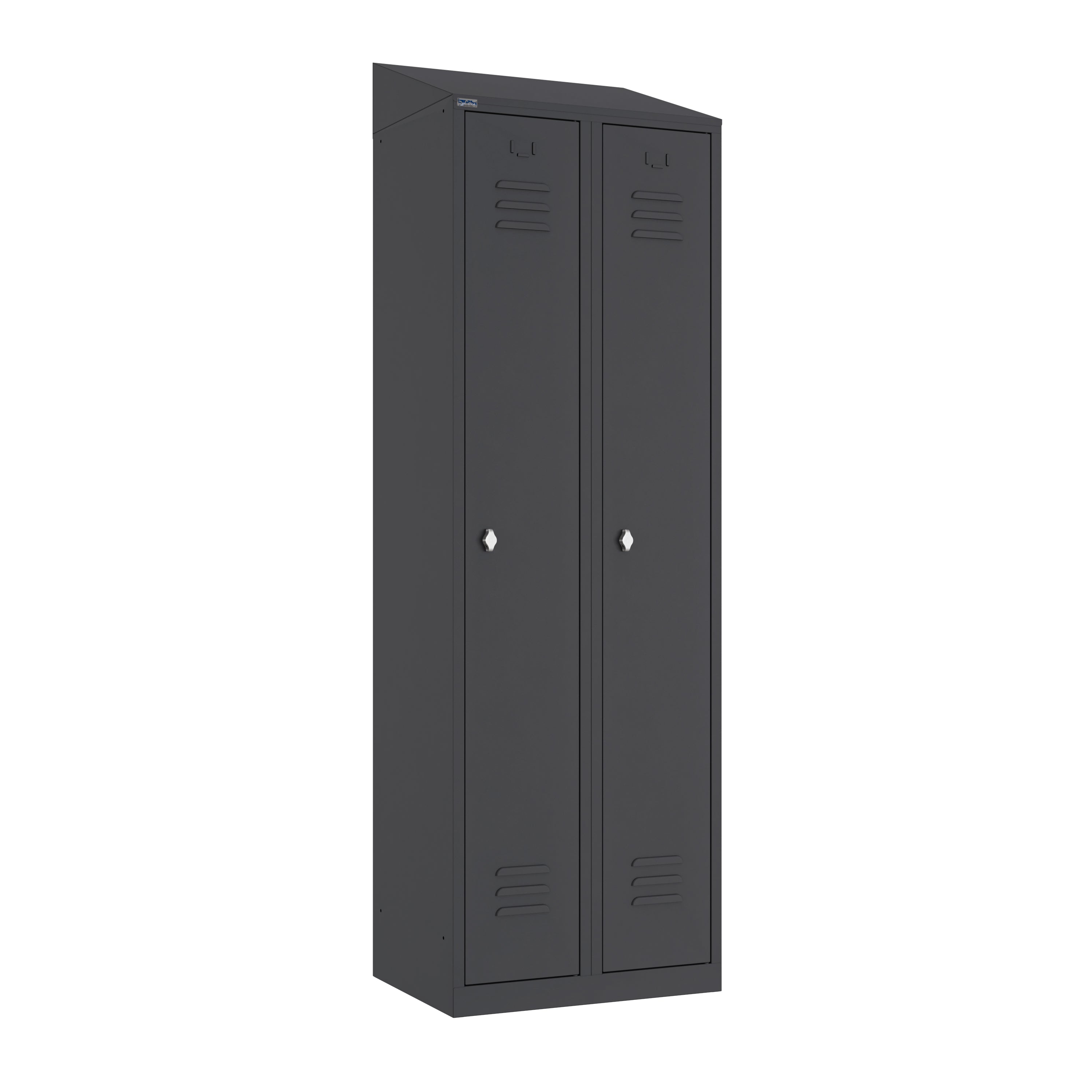 RH Series, 1-Tier Locker with Louver Vents, Bank of Two, With Sloping Top, Quick Ship