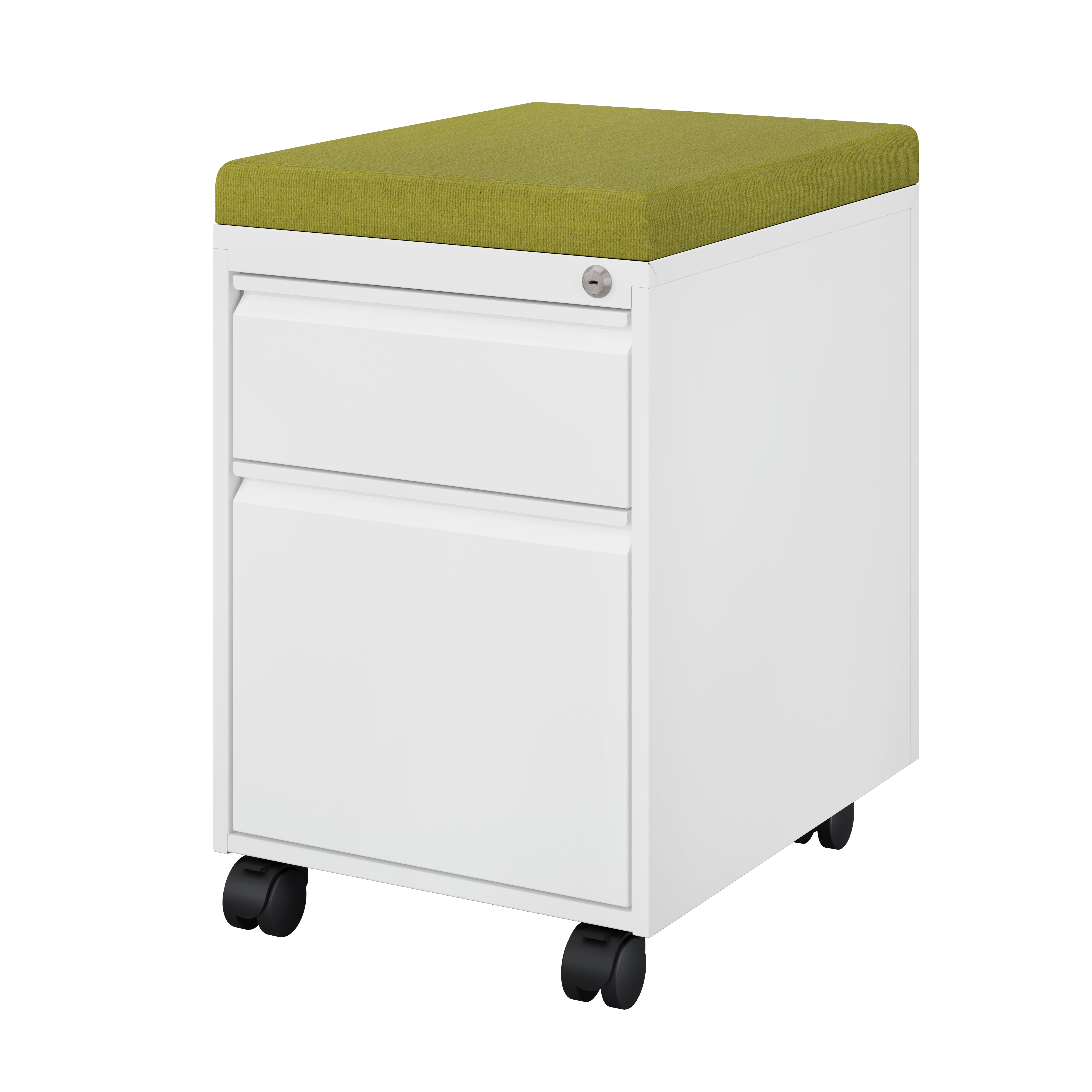 Mobile Pedestal with Cushion Seat – Lockable Drawers, Box File, Multiple Color Options | MKGR