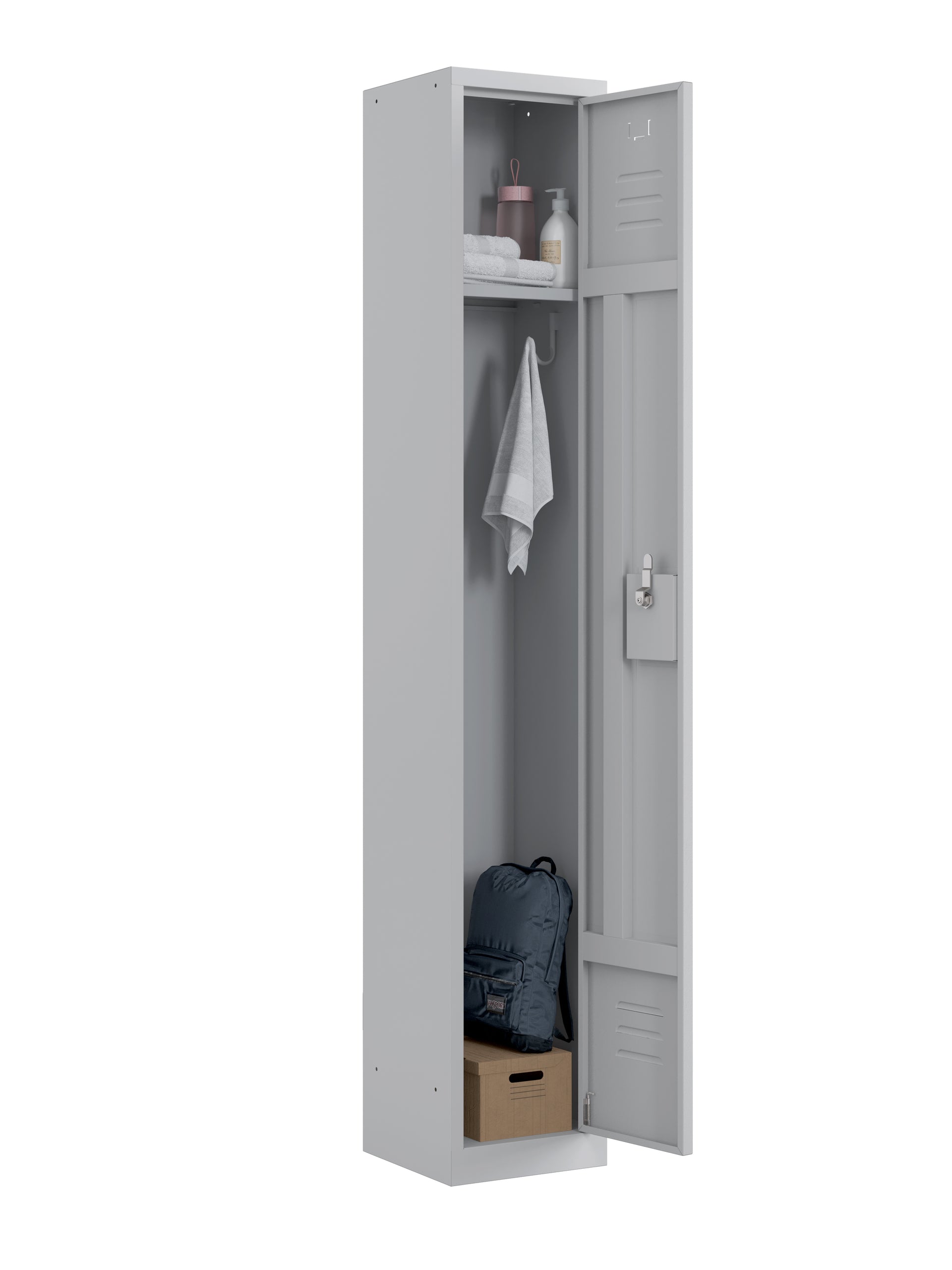 RH Series, 1-Tier Locker with Louver Vents, Recessed handle, Quick Ship