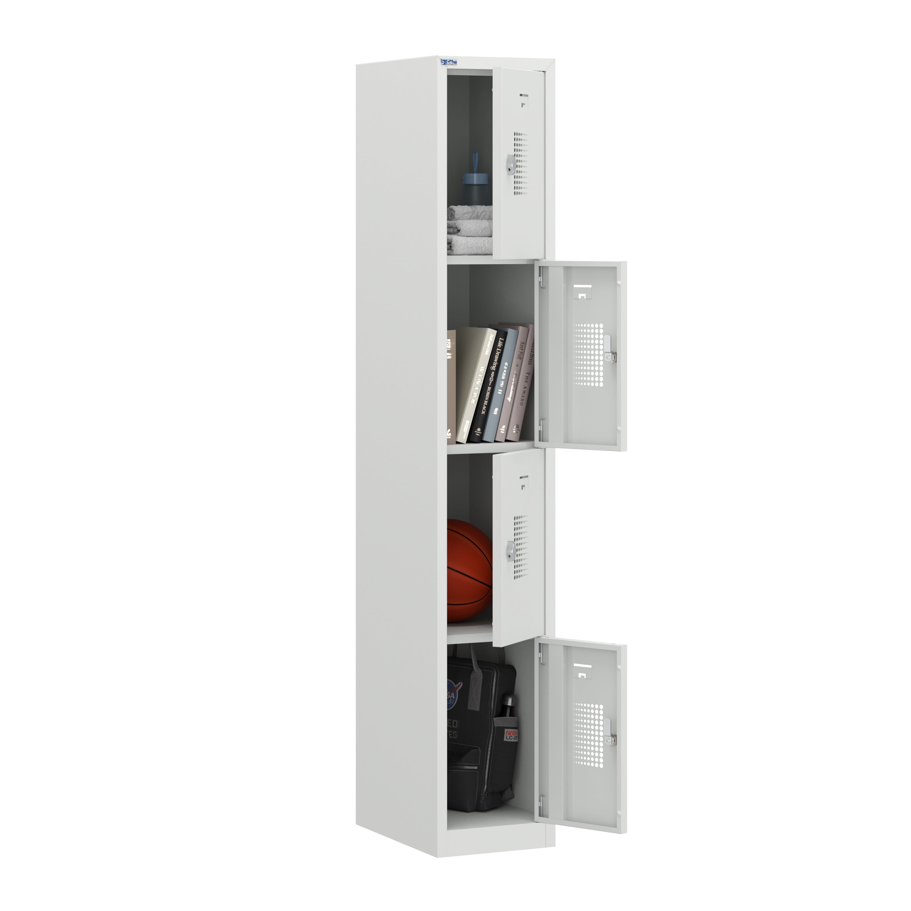 NH Series 4-Tier Premium Steel Locker with Front Vents, Heavy Duty