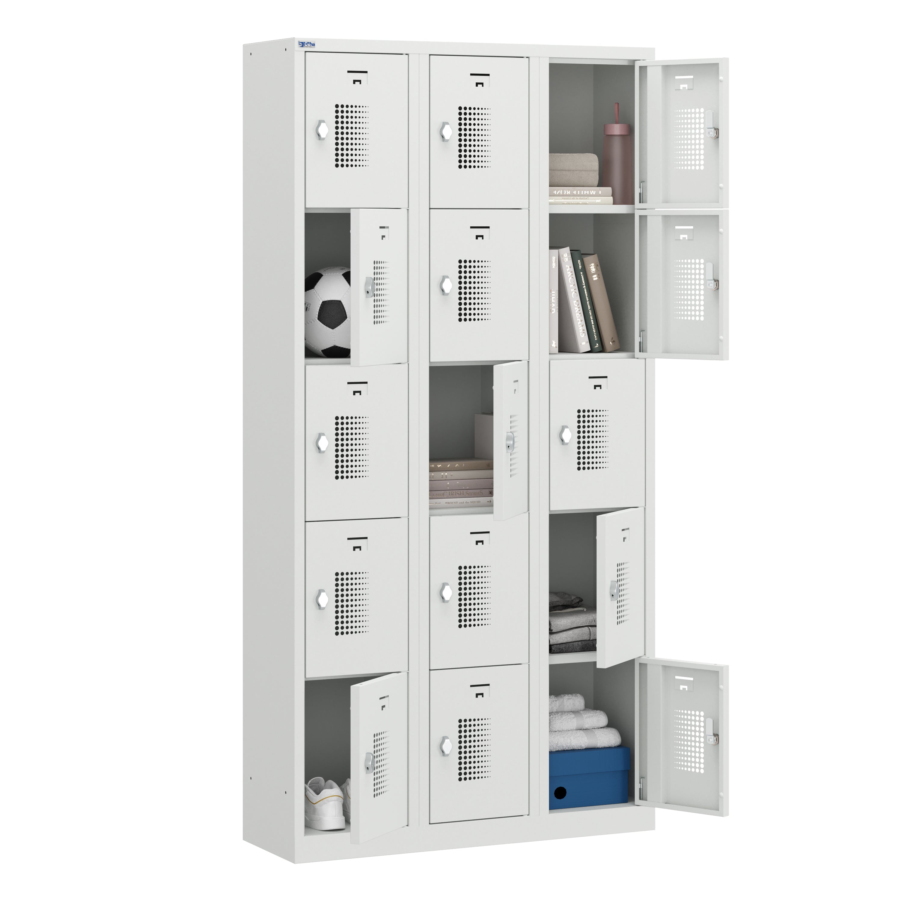 NH Series 5-Tier Premium Steel Locker with Front Vents, Heavy Duty