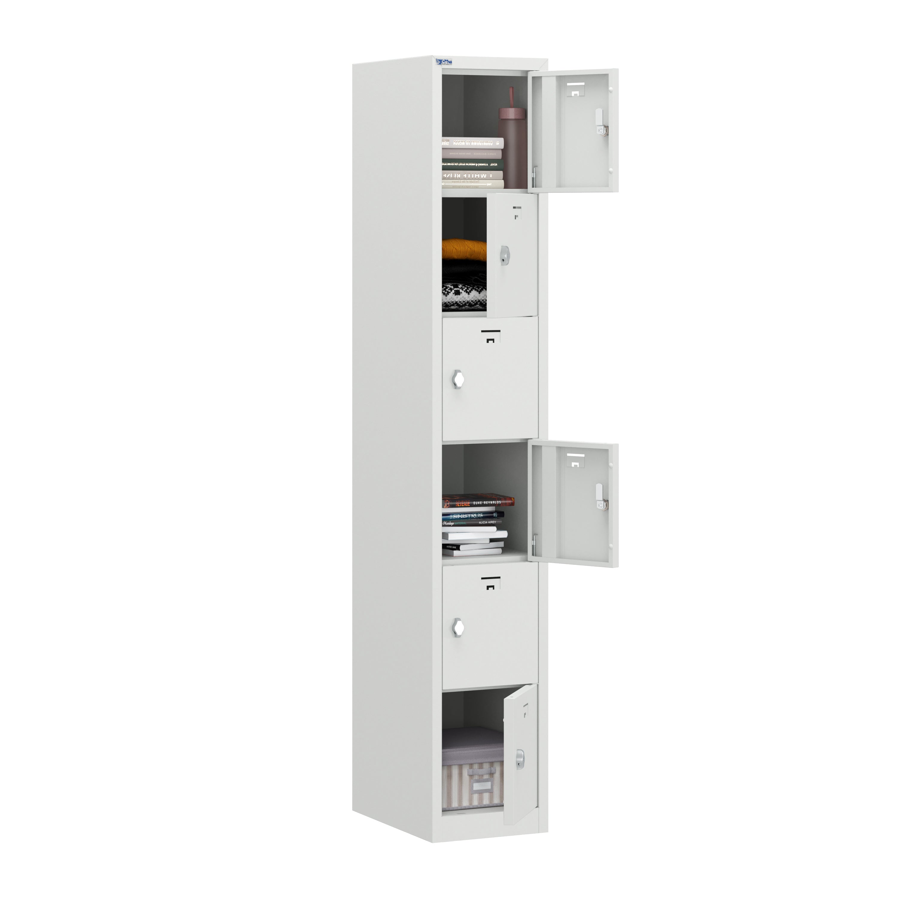 PH Series Premium Steel 6-Tier Lockers, Rear Ventilated, Name Plate Holder