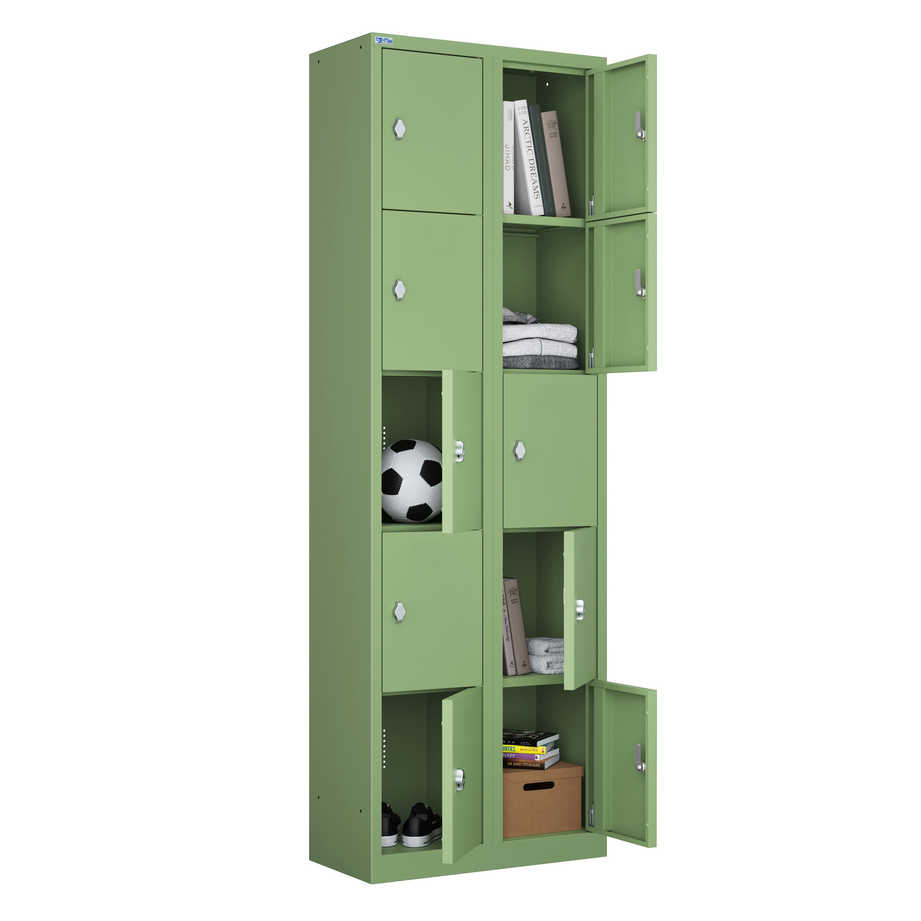 VH Series Premium Steel 5-Tier Lockers, Rear Ventilated