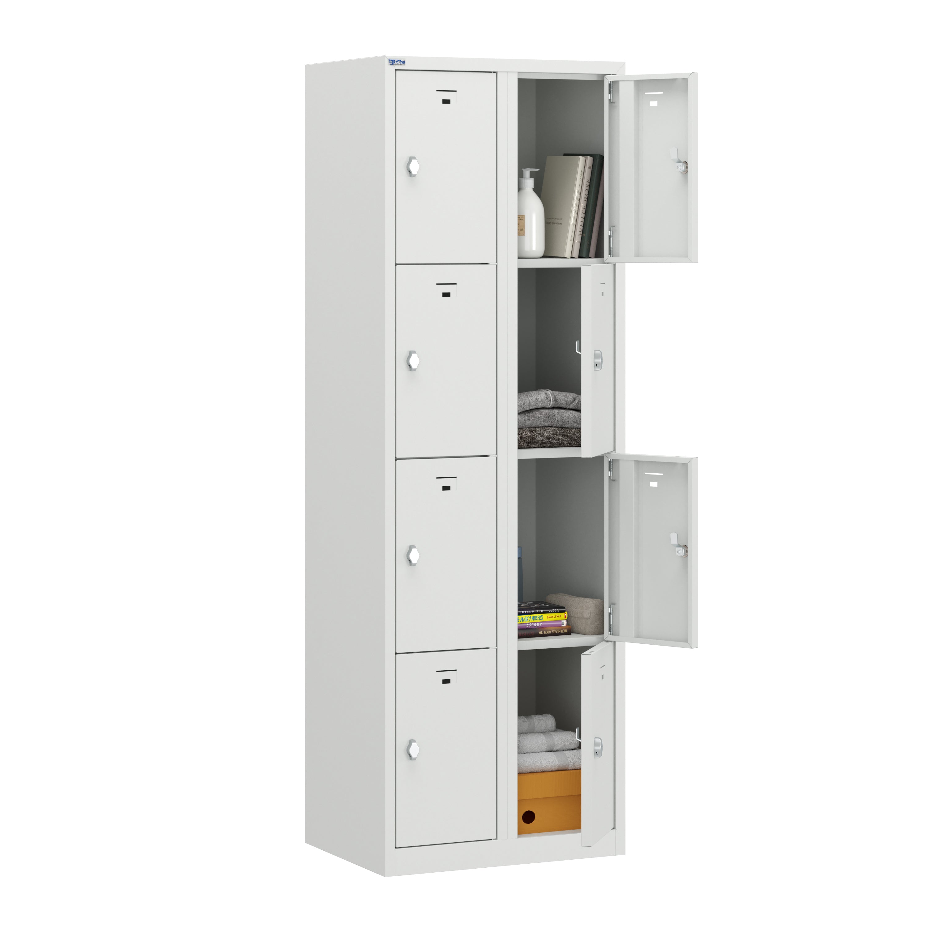 PH Series Premium Steel 4-Tier Lockers, Rear Ventilated, Name Plate Holder