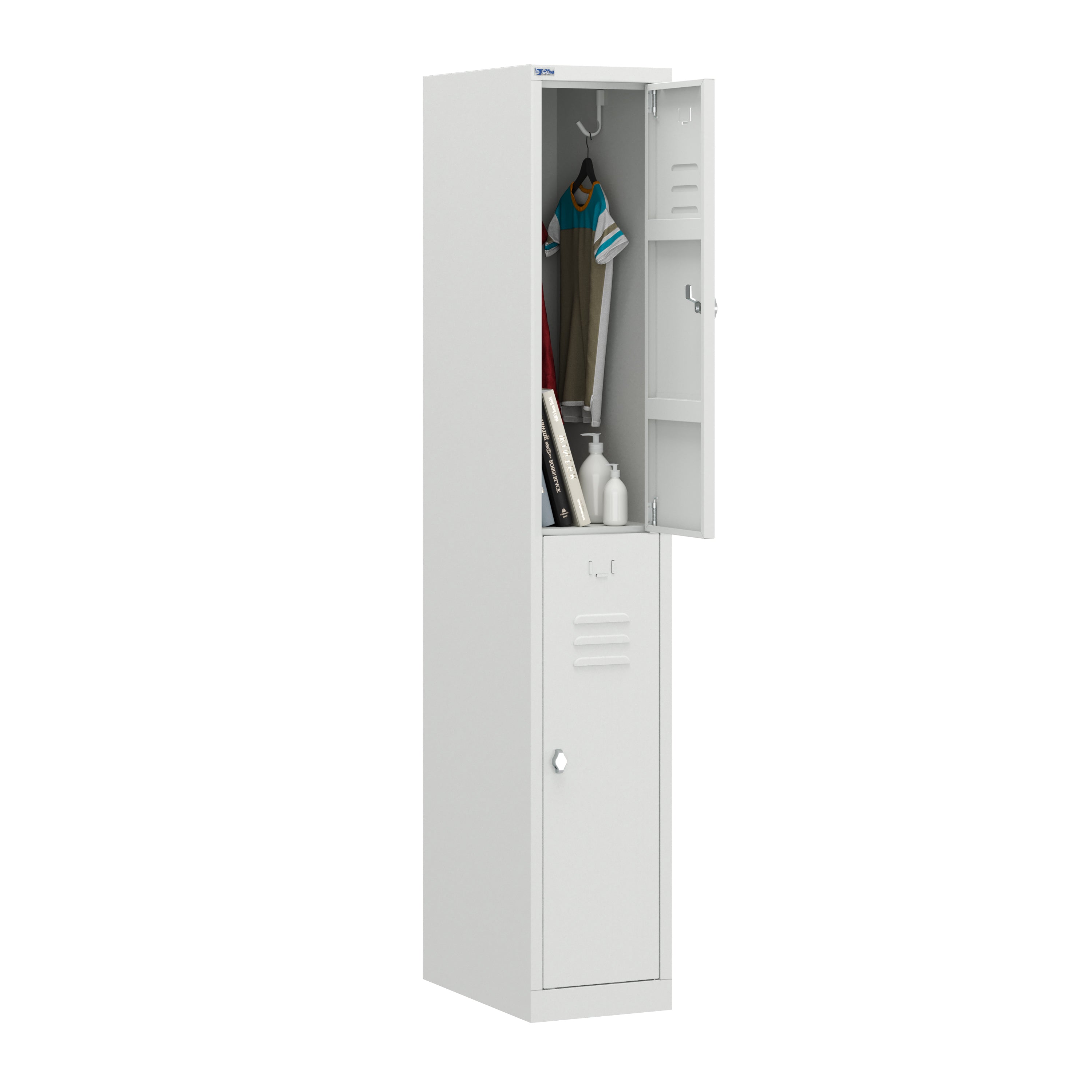 RH Series, Commercial Grade Steel 2-Tier Locker, Louver Vents, Banks of 1, 2, 3, or 4