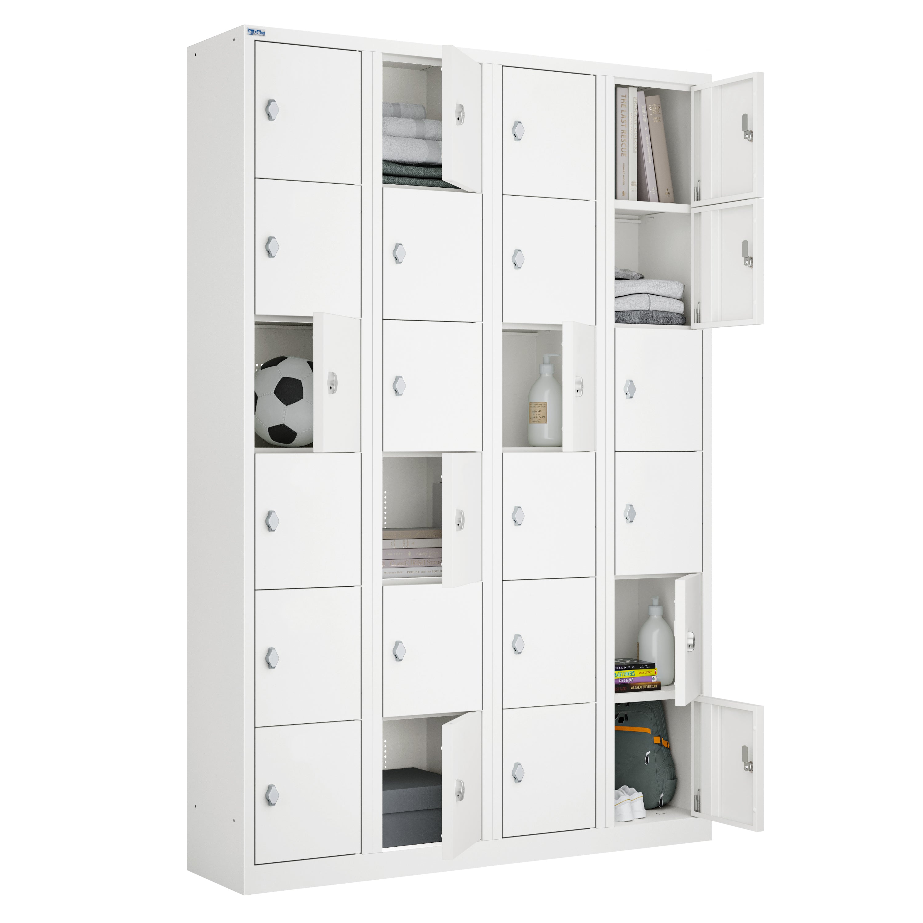 VH Series Premium Steel 6-Tier Lockers, Rear Ventilated