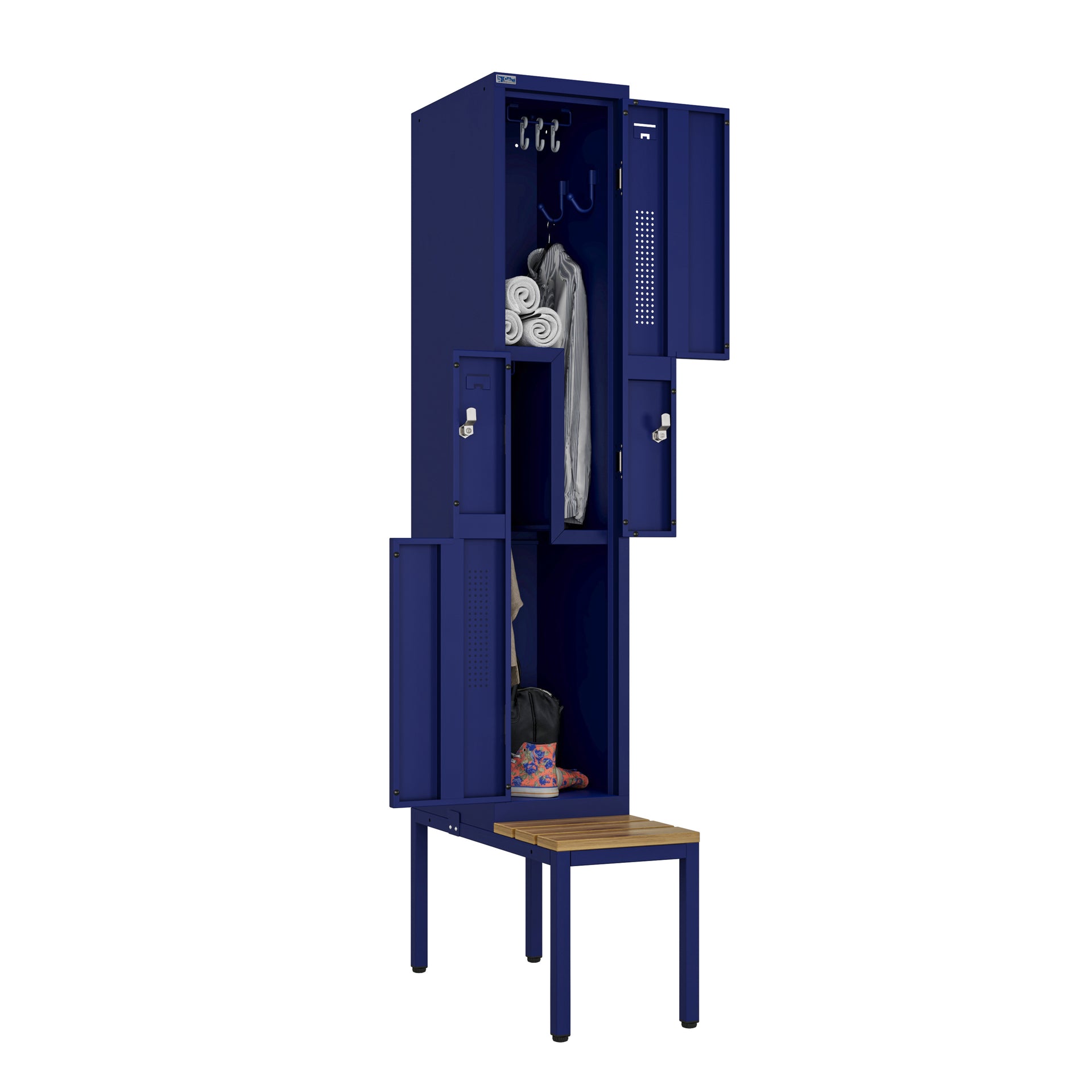 Fully Welded ZNH Series Lockers with Bench, Quick Ship