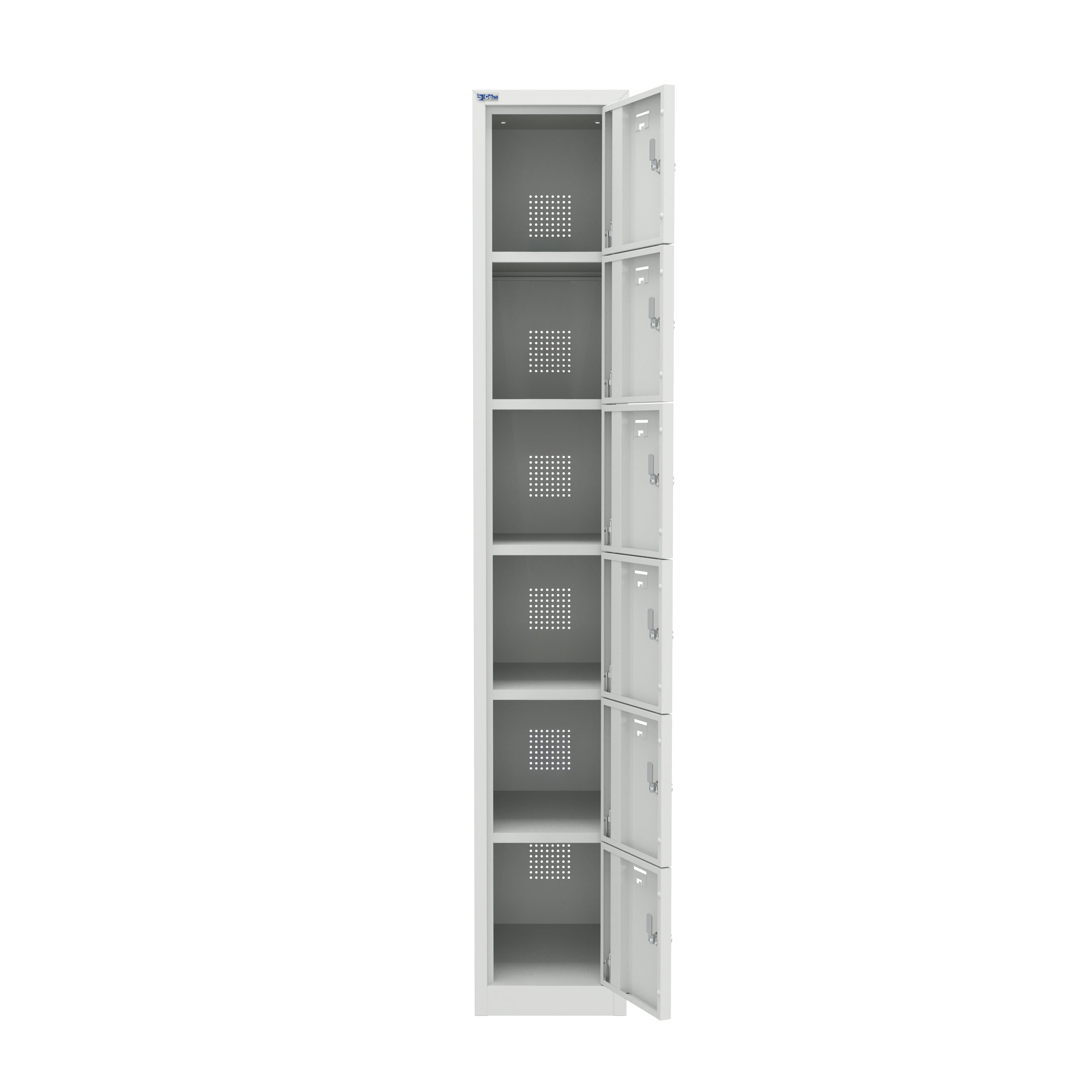 PH Series Premium Steel 6-Tier Lockers, Rear Ventilated, Name Plate Holder