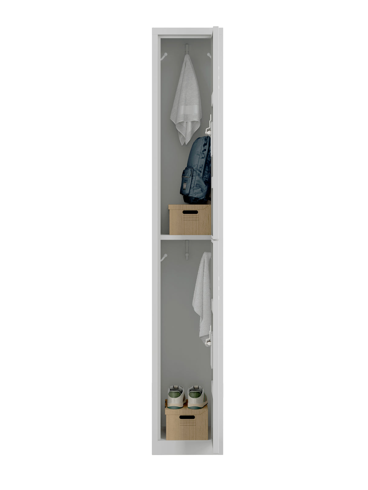 RH Series, 2-Tier Locker with Louver Vents, Recessed handle, Quick Ship