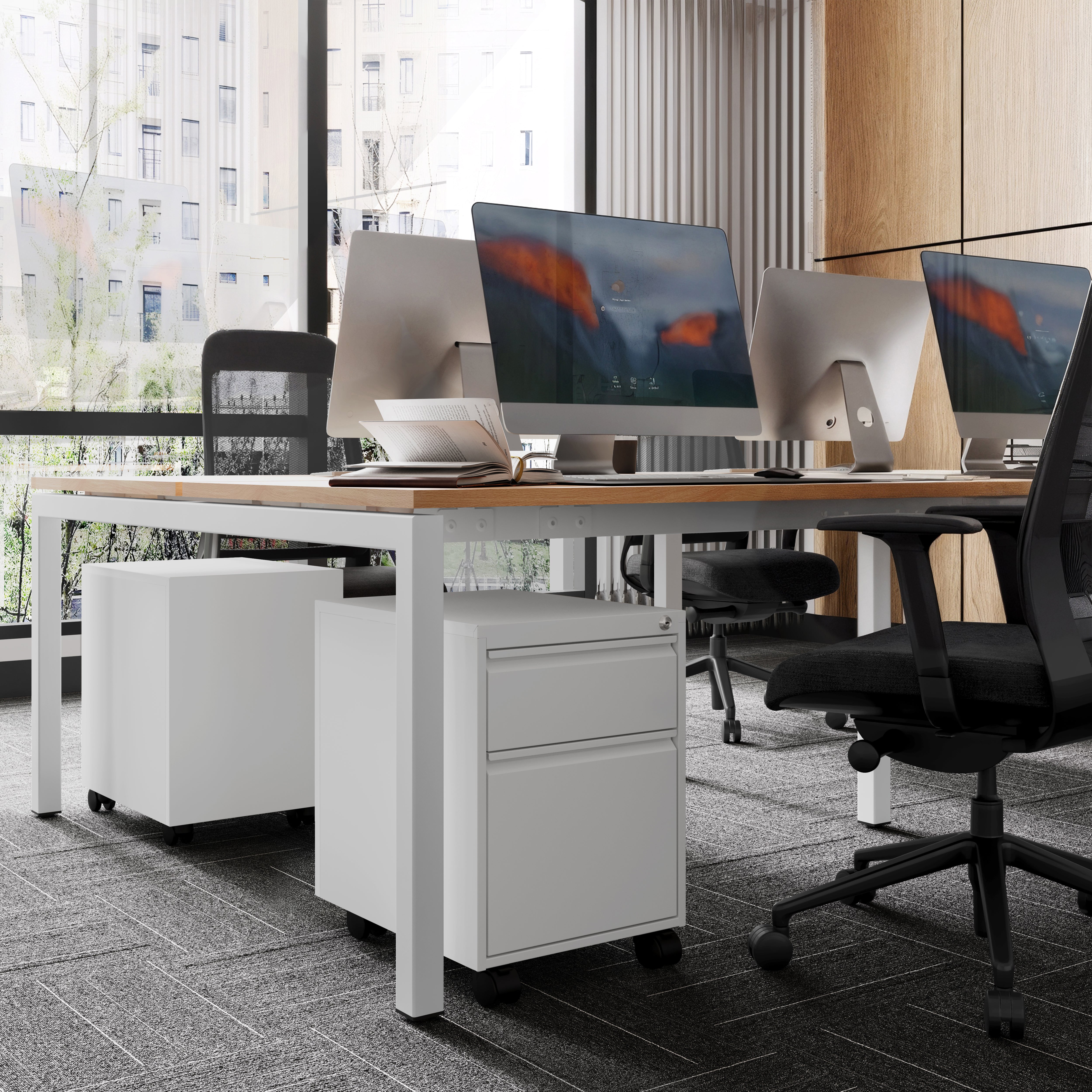 Mobile Pedestal, Lockable Drawers, Box File, Multiple Color Options, MKGR | Quick Shop