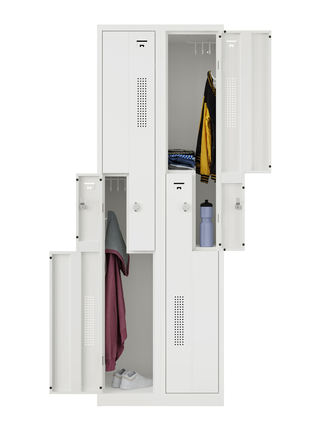 Fully Welded ZNH Series Lockers, Secure Storage with Ventilation and Hooked Interior