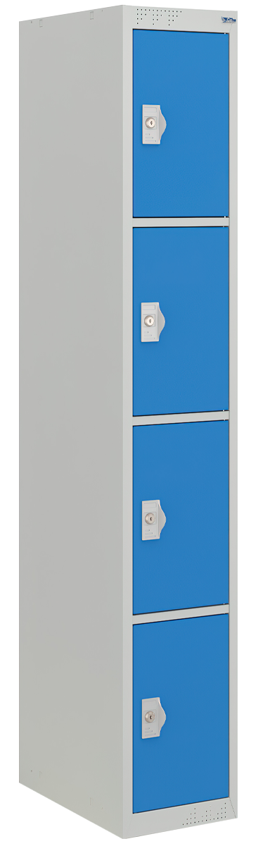 KDK Series 4-Tier Lockers, Flat-Packed, Heavy-Duty Steel, Expandable Storage
