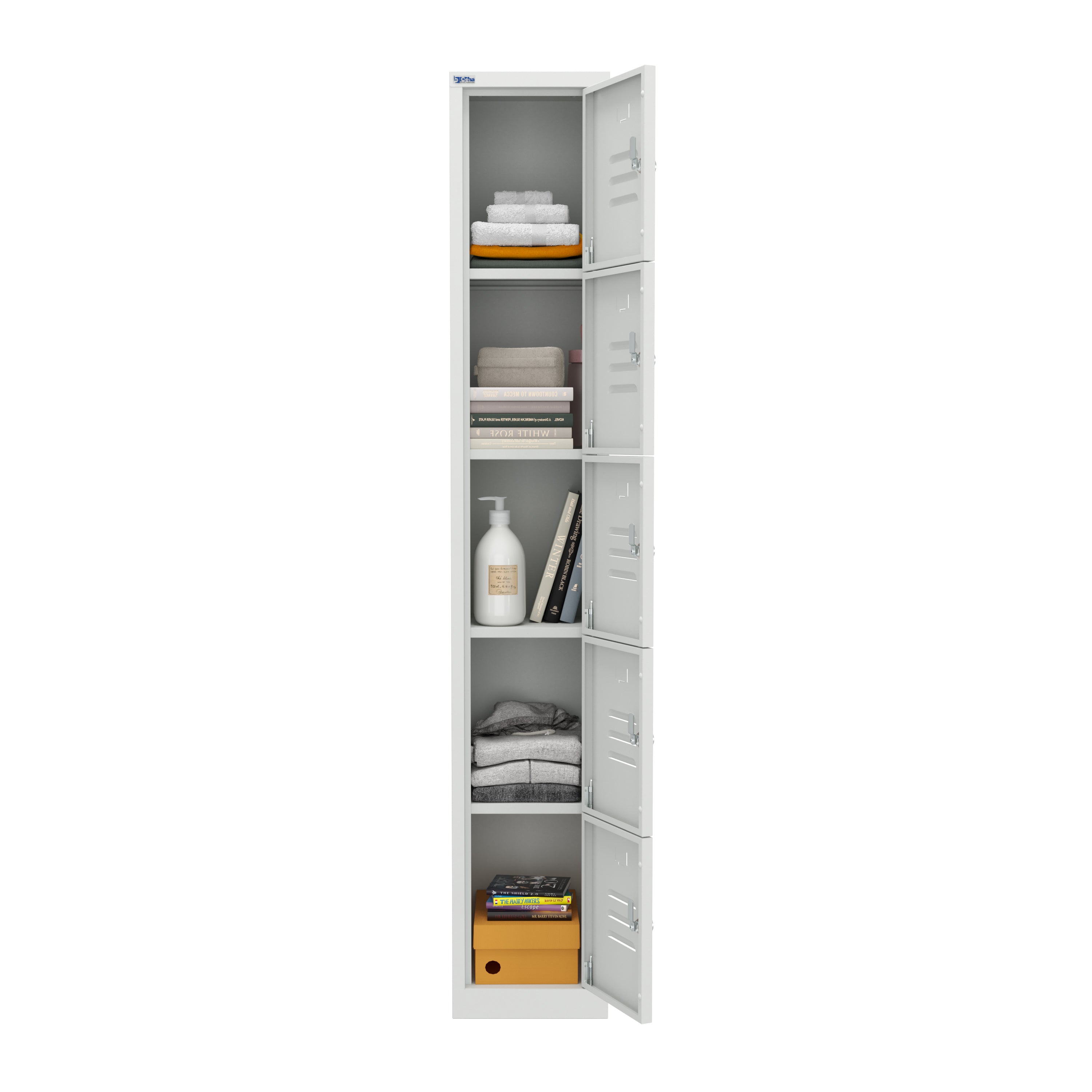 RH Series, Commercial Grade Steel 5-Tier Locker, Louver Vents, Banks of 1, 2, 3, or 4