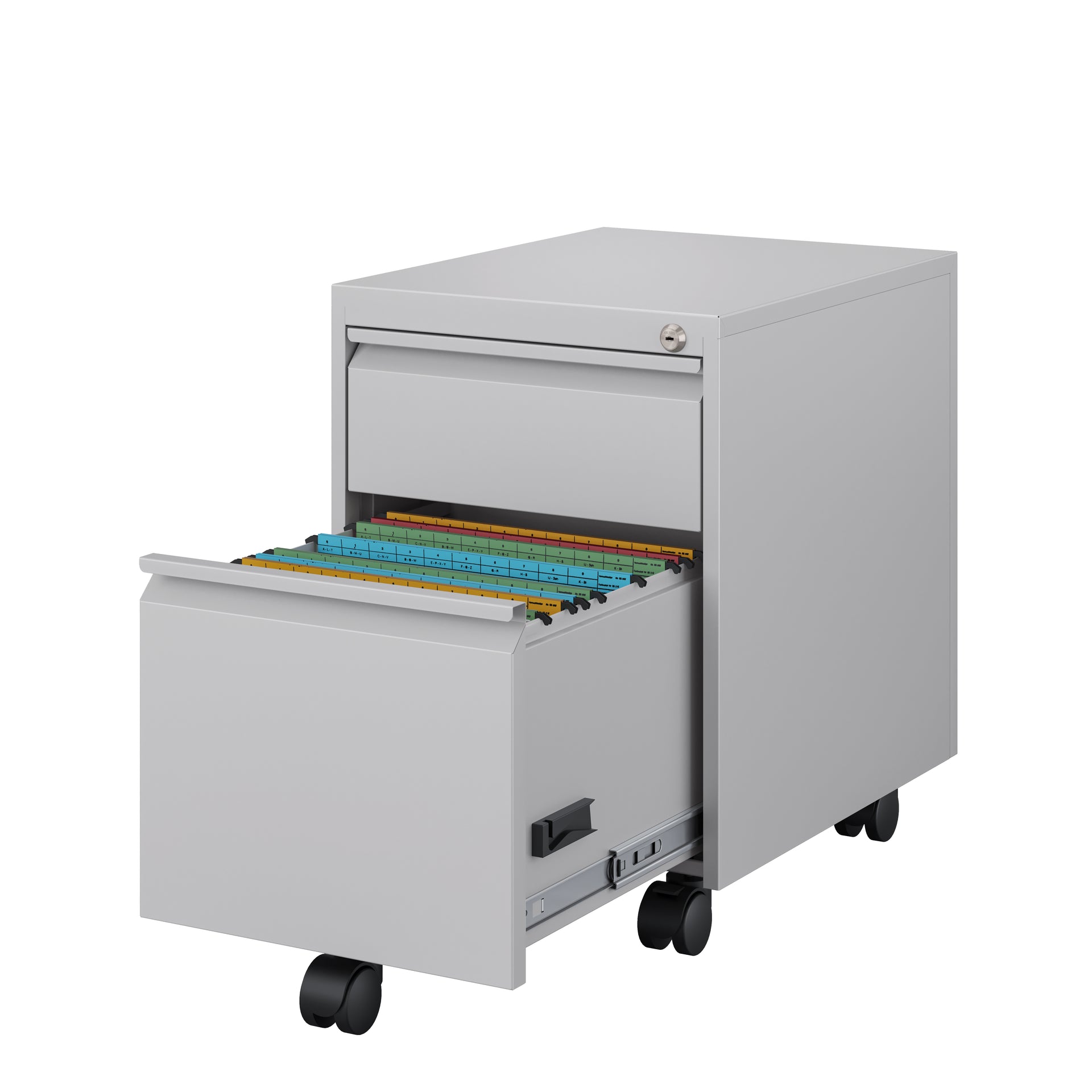 19'' Depth MDG Mobile Pedestal, Lockable Drawers, Box-File, Multiple Colors, Quick Ship