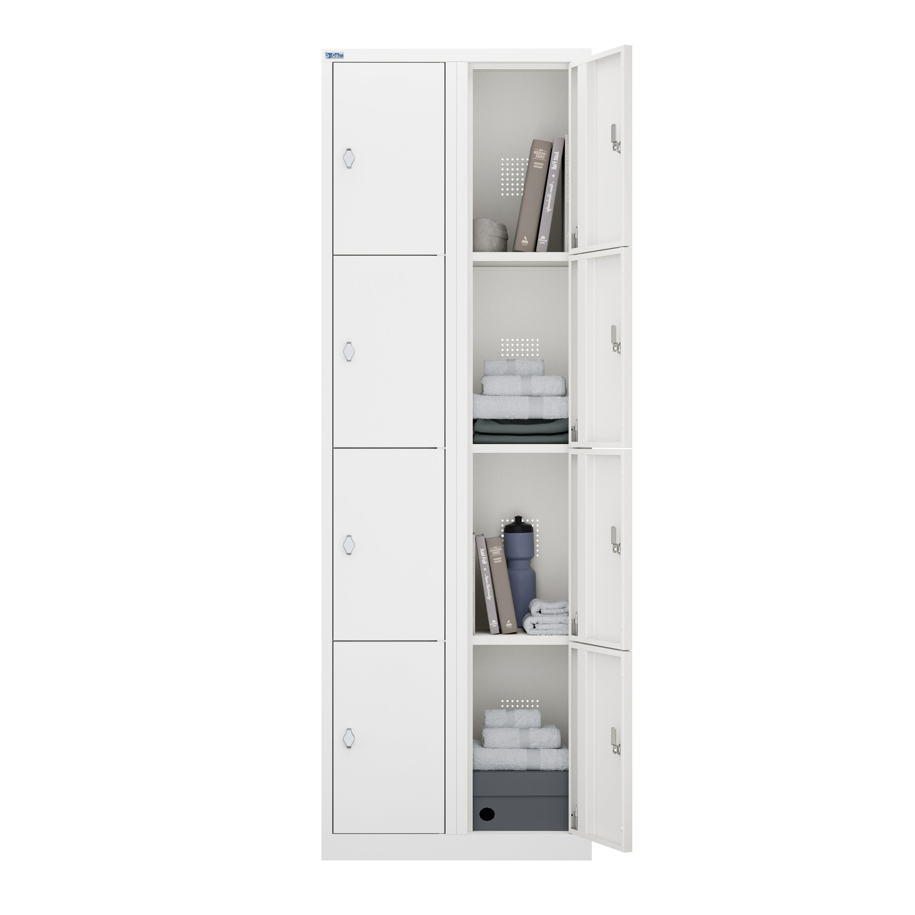 VH Series Premium Steel 4-Tier Lockers, Rear Ventilated