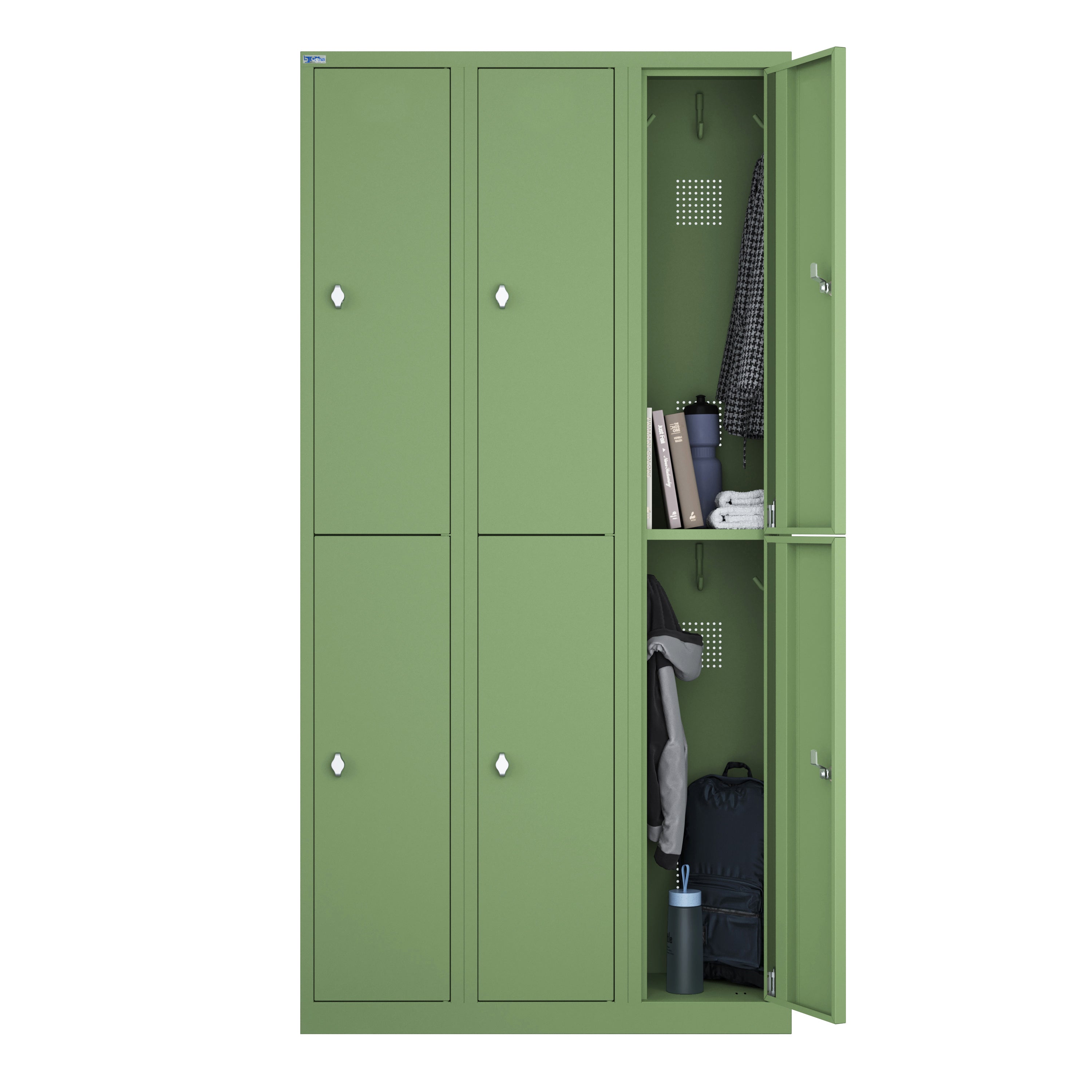 VH Series Premium Steel 2-Tier Lockers, Rear Ventilated