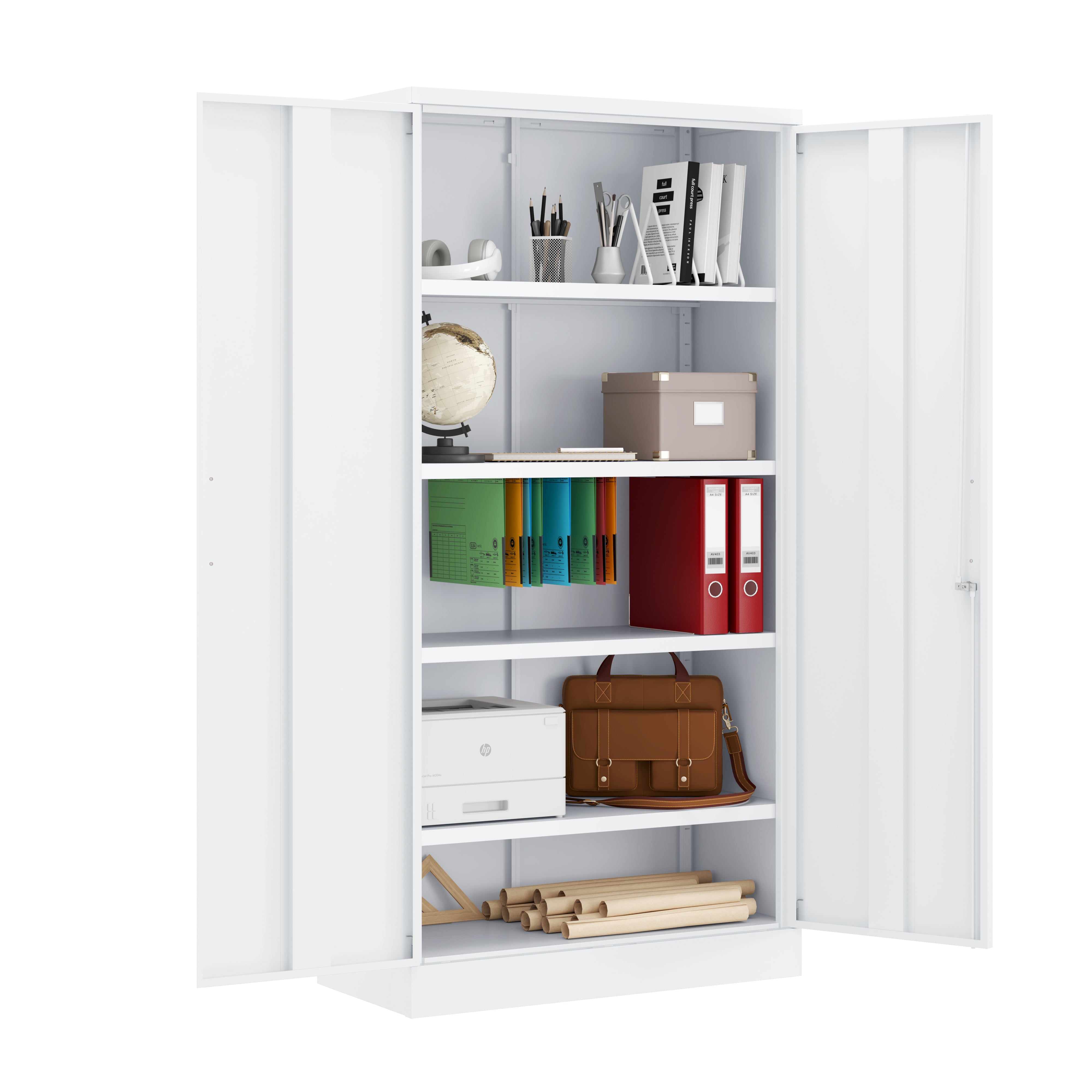 BDM-180 Metal Storage Cabinet – Flat-Pack with Pull Handles