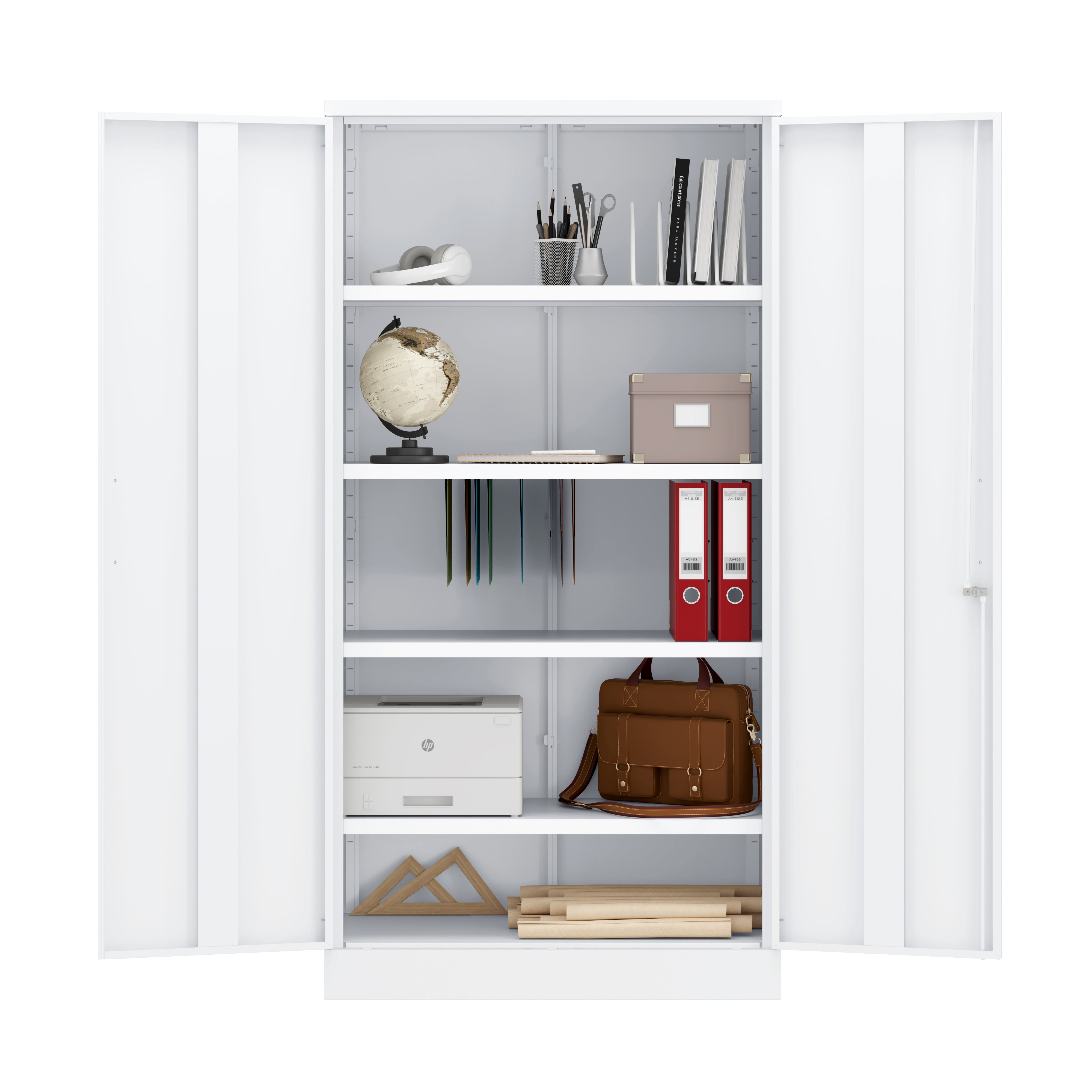 BDM-180 Metal Storage Cabinet – Flat-Pack with Pull Handles