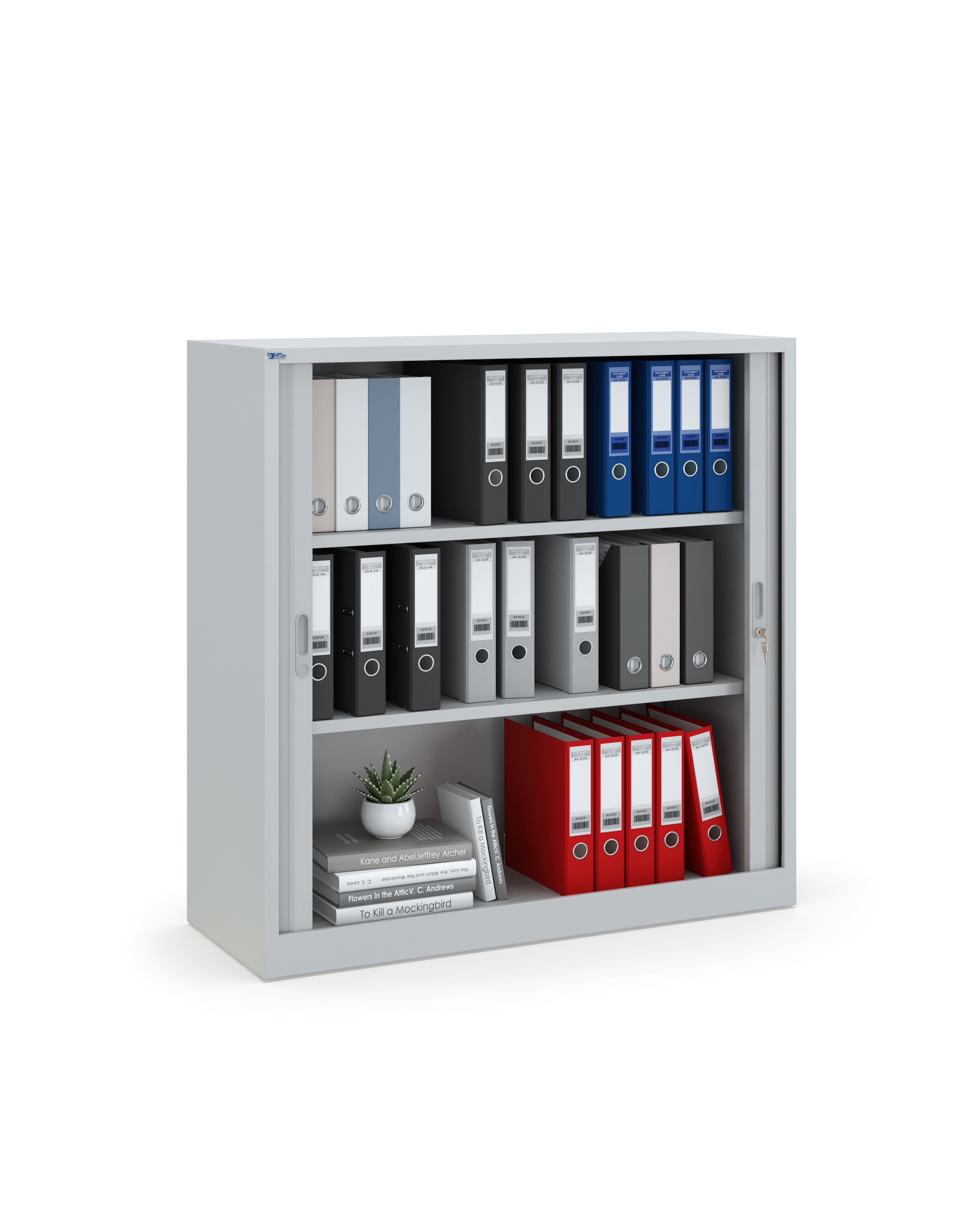 CHSD Series Tambour Cabinet, Flat-Packed, Adjustable Shelves, Lockable