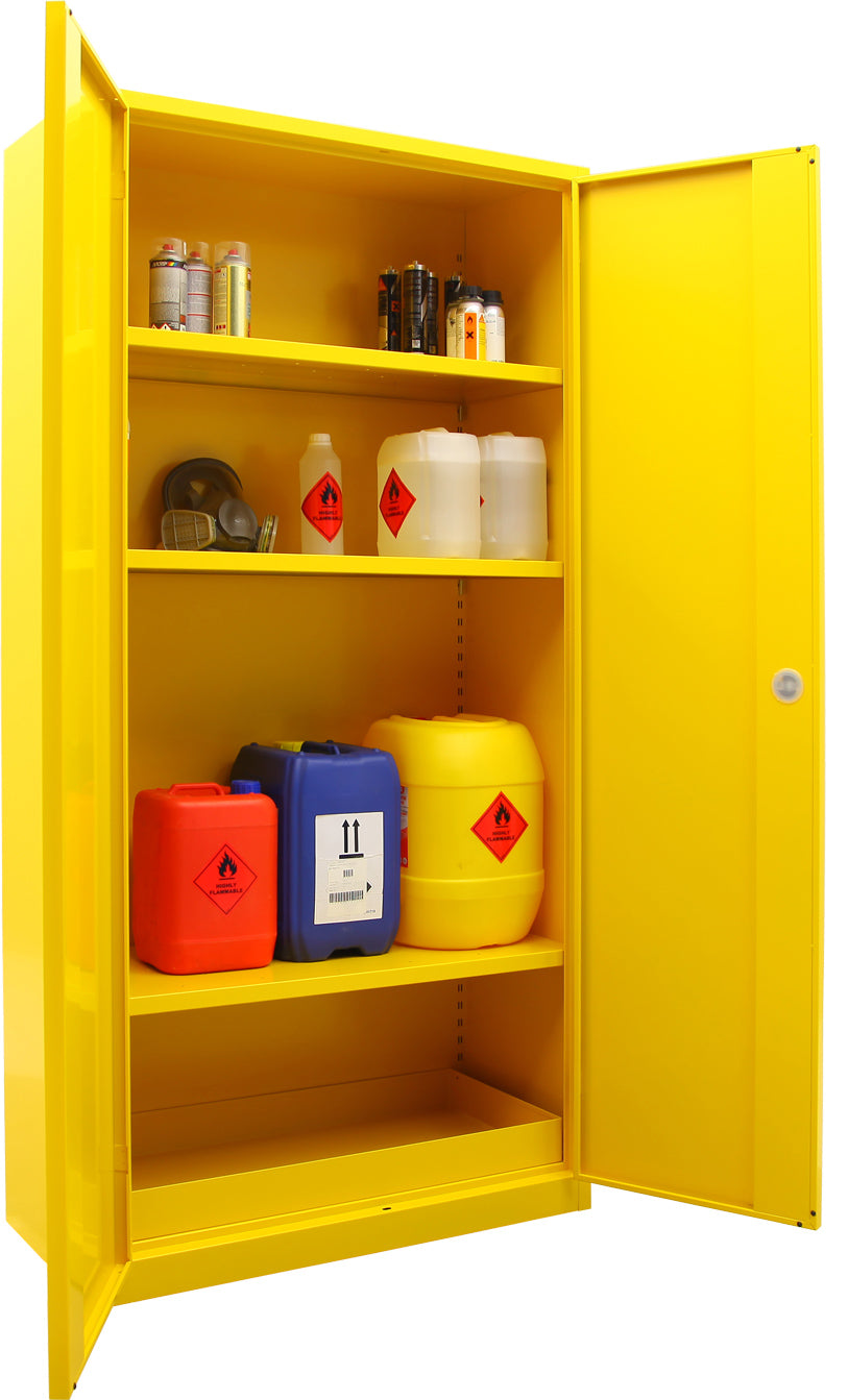 Flammable & Hazardous Storage Cabinets, Steel, Lockable, Two Doors, TMD Series